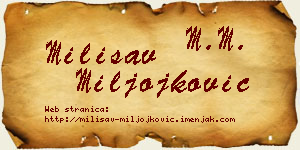 Milisav Miljojković vizit kartica
